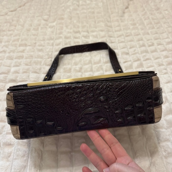 Brahmin Hudson Shoulder Bag Purse Handbag Cross Embossed Leather Flap Designer - Picture 5 of 12